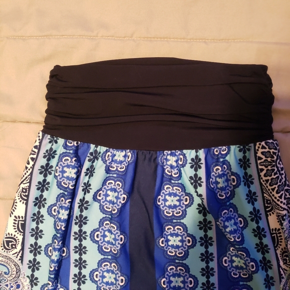 APT.9 Elegant Blue Geometric Patterned Women's Strapless Dress/ Skirt M - Picture 6 of 15